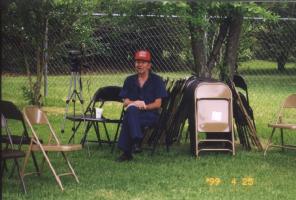 Hugo's finished un-dewing the chairs